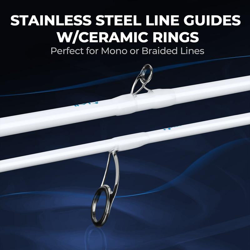 Kastking Centron Lite Casting Rod and Reel Combo, IM6 Graphite 2Pc Blanks, Stainless Steel Guides with Ceramic Rings, Contoured EVA Handles & Fighting Butt, Split or Full Rear Handle Design, 10 Models